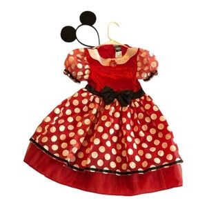 Disney Minnie Mouse Red Polka Dot Kids Costume with Ears